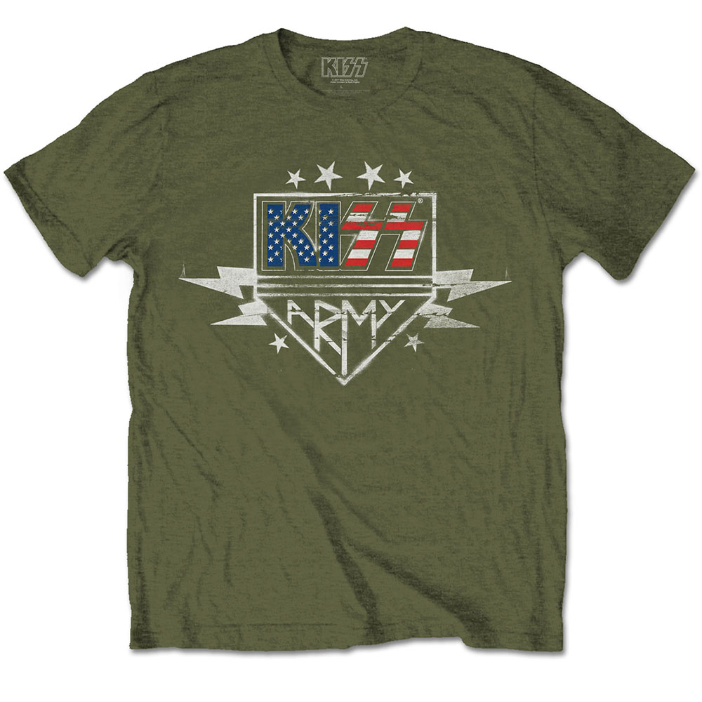 Kiss tričko Army Lightning Zelená XL