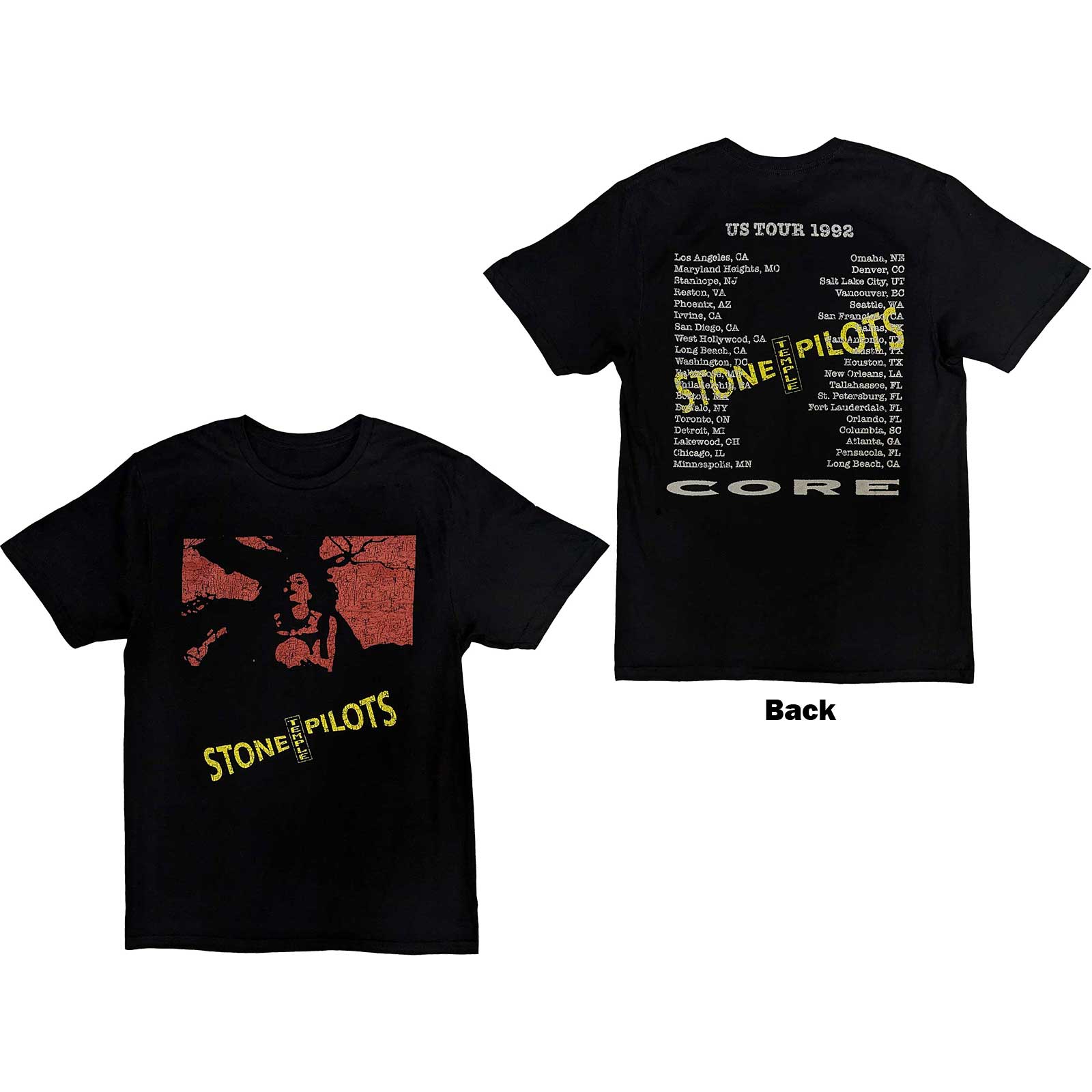 Stone Temple Pilots tričko Core US Tour \'92 Čierna XXL