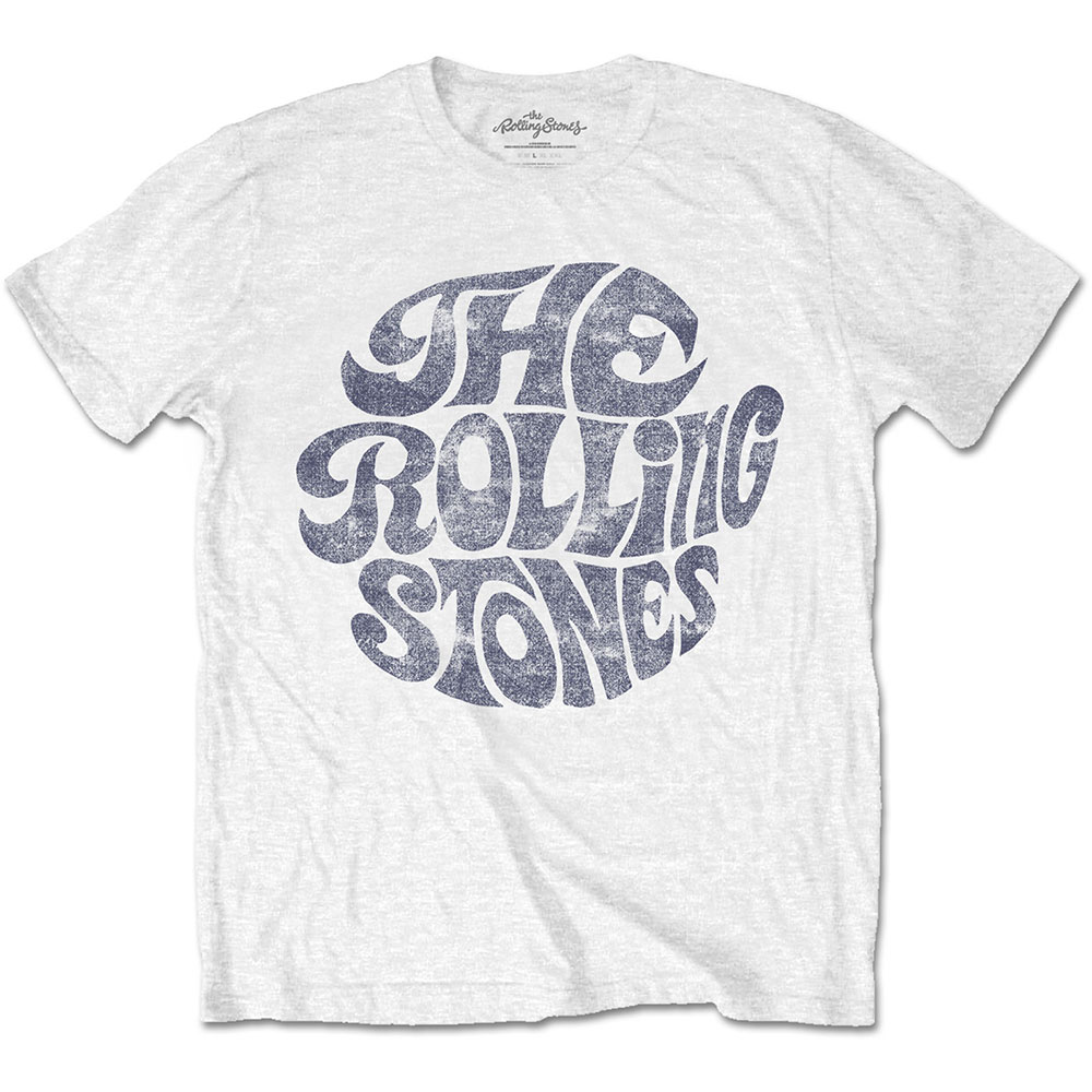 The Rolling Stones tričko Vintage 70s Logo Biela XL
