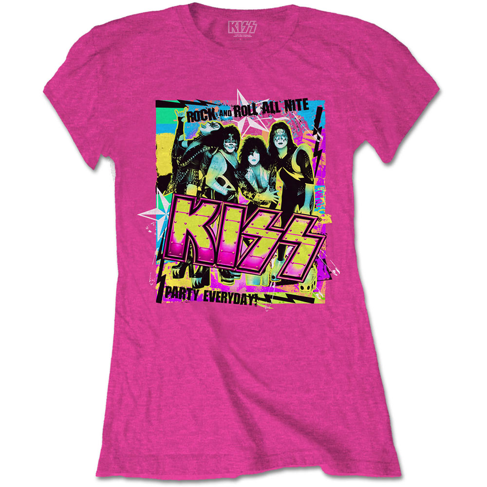 Kiss tričko Party Every Day Ružová XL