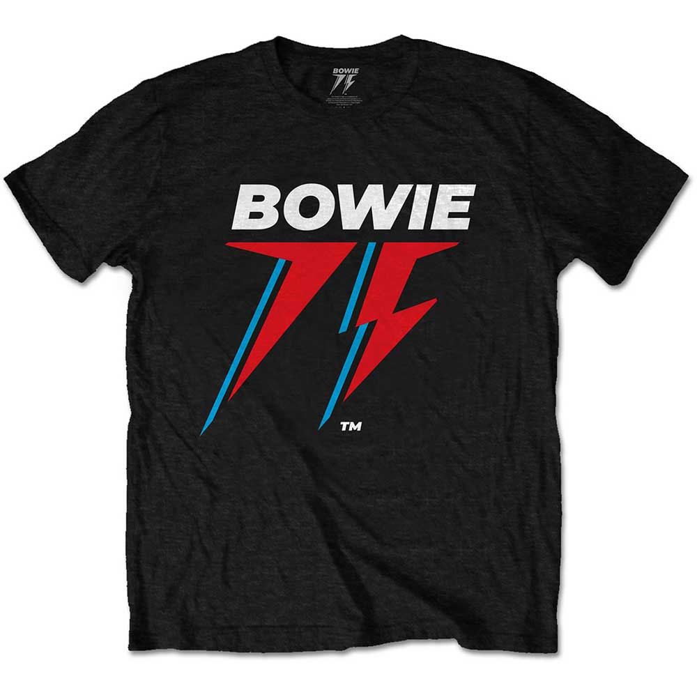 David Bowie tričko 75th Logo Čierna L