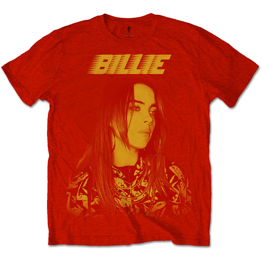 Billie Eilish tričko Racer Logo Jumbo Červená XS