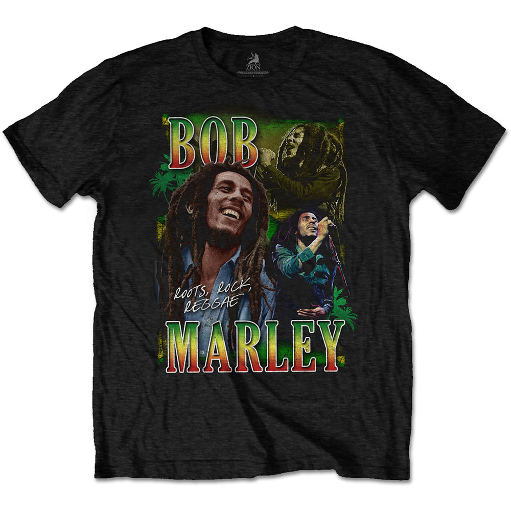 Bob Marley tričko Roots, Rock, Reggae Homage Čierna L