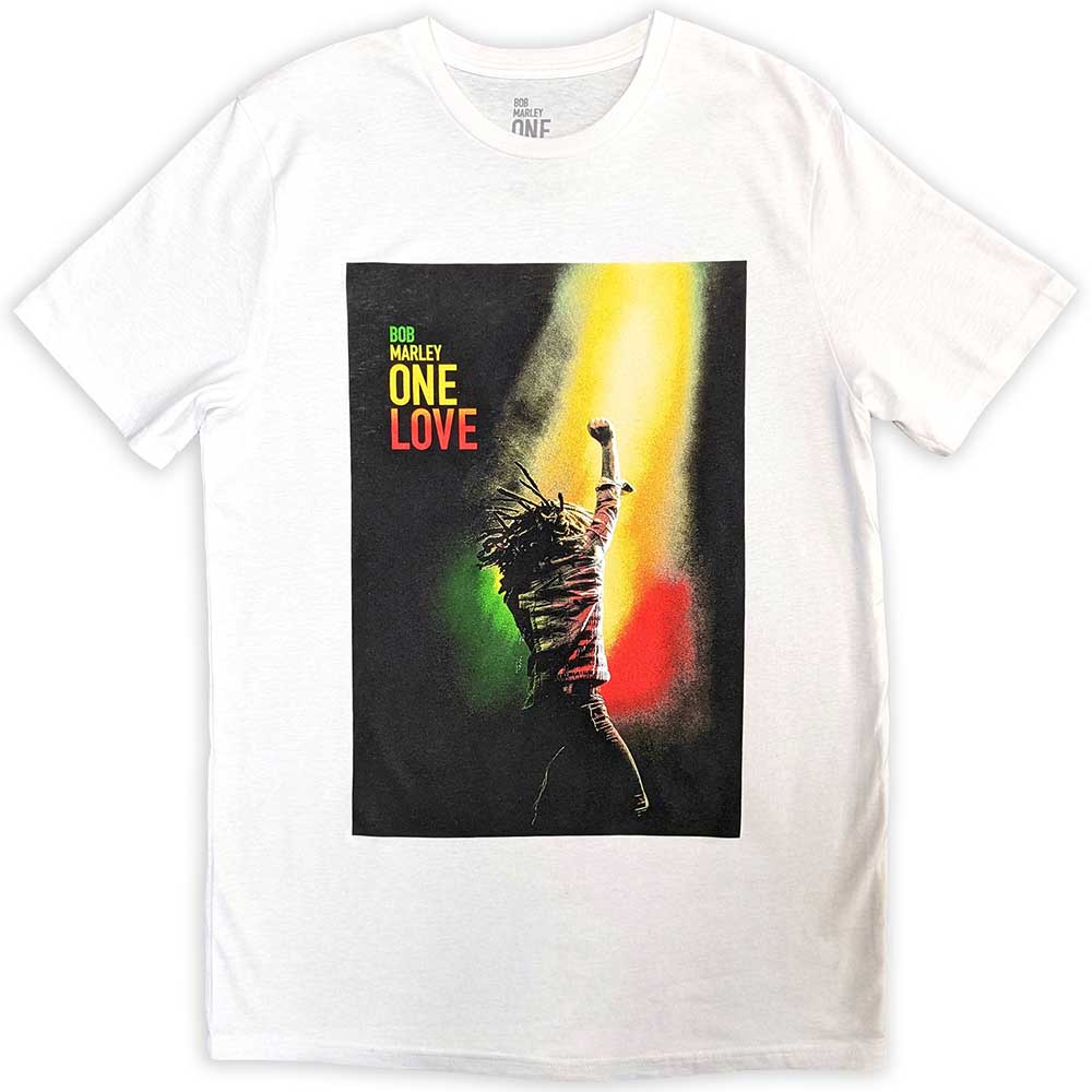 Bob Marley tričko One Love Movie Poster Biela XL