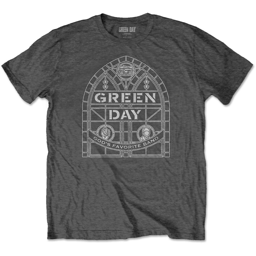 Green Day tričko Stained Glass Arch Šedá XL
