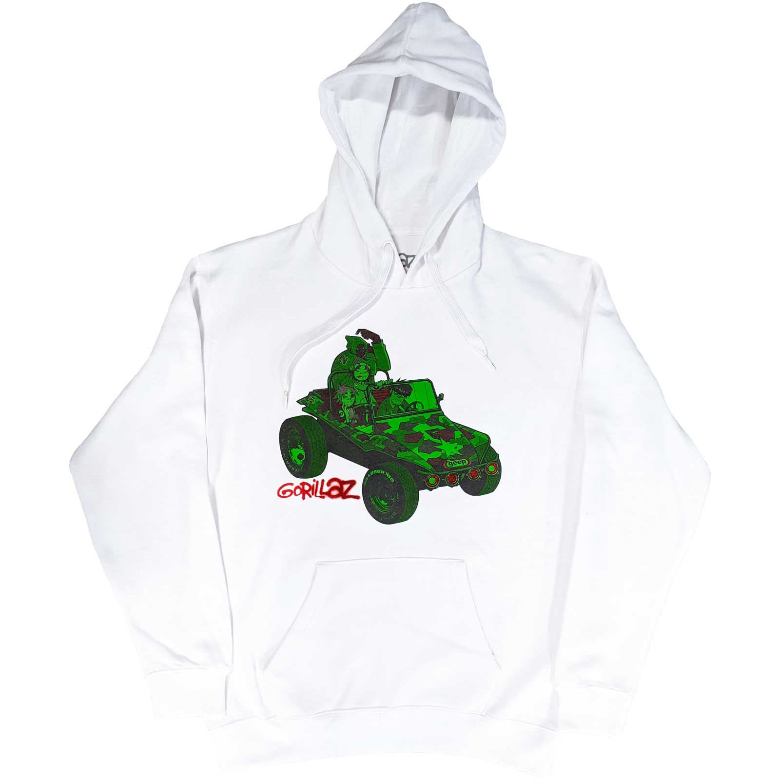 Gorillaz mikina Green Jeep Biela M