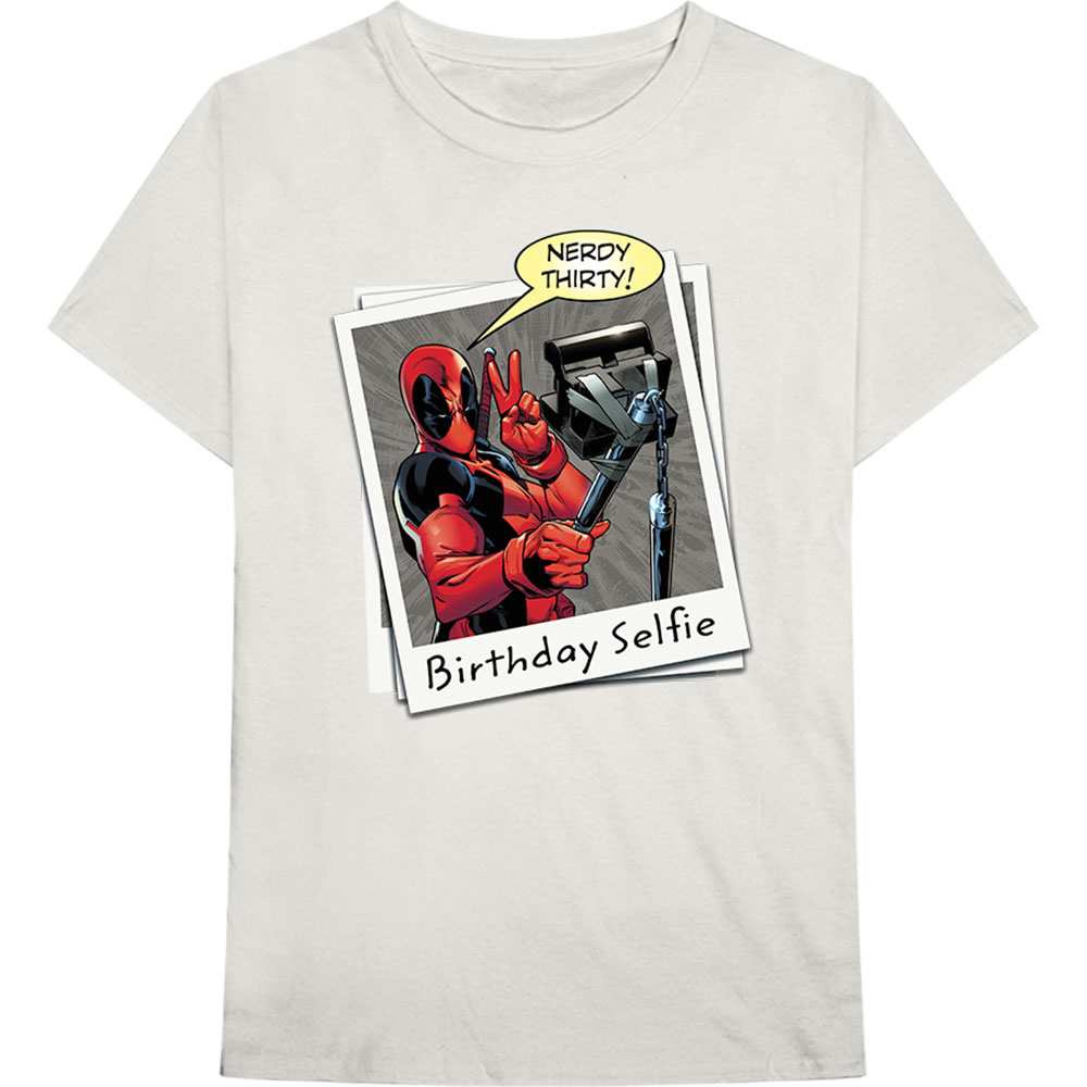 Marvel tričko Deadpool Birthday Selfie Natural XXL