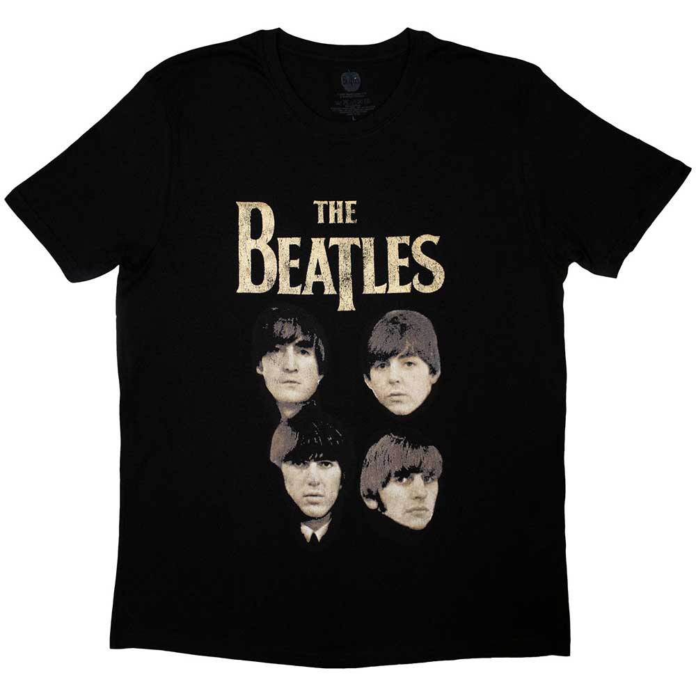 The Beatles tričko 4 Heads Čierna XL