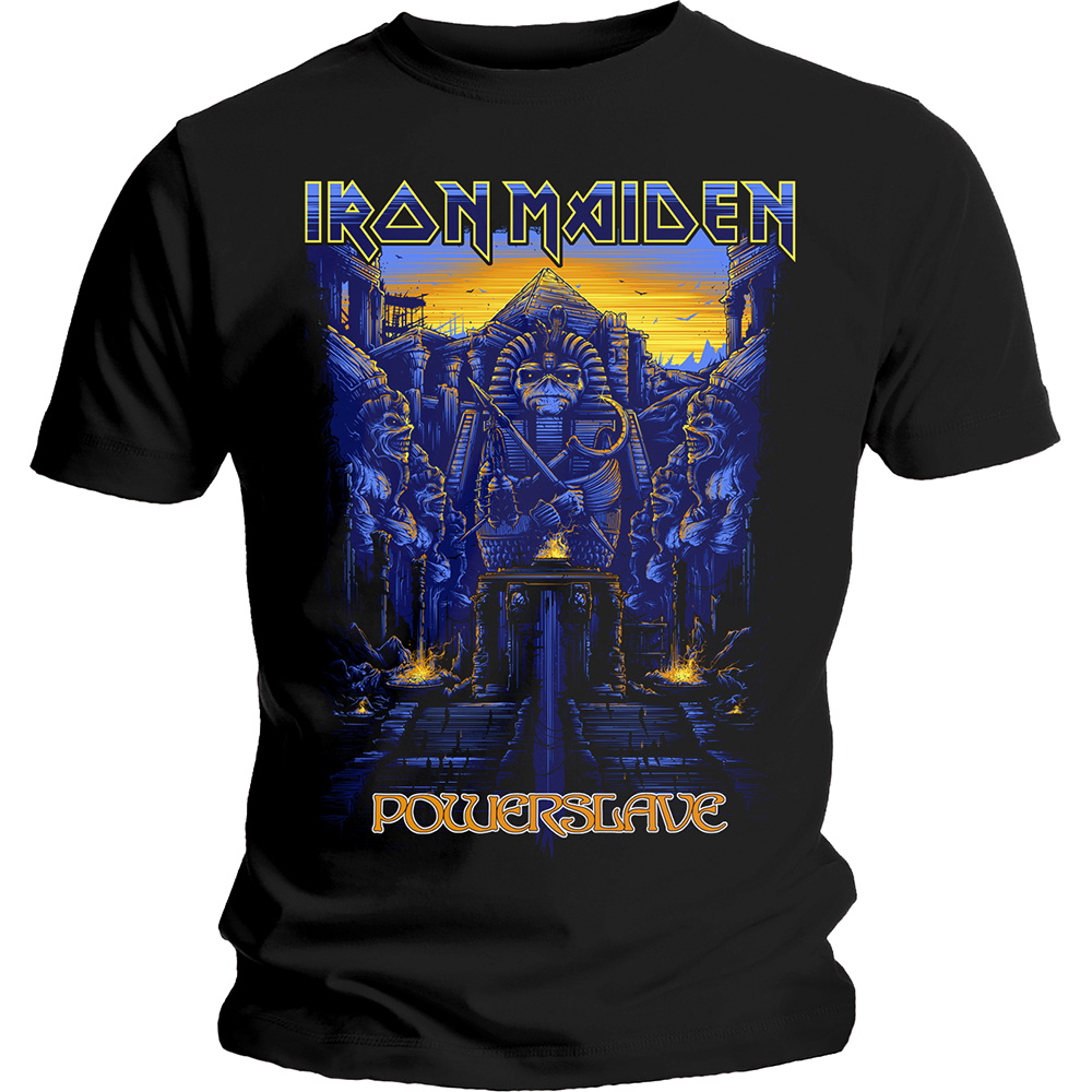 Iron Maiden tričko Dark Ink Powerslaves Čierna L