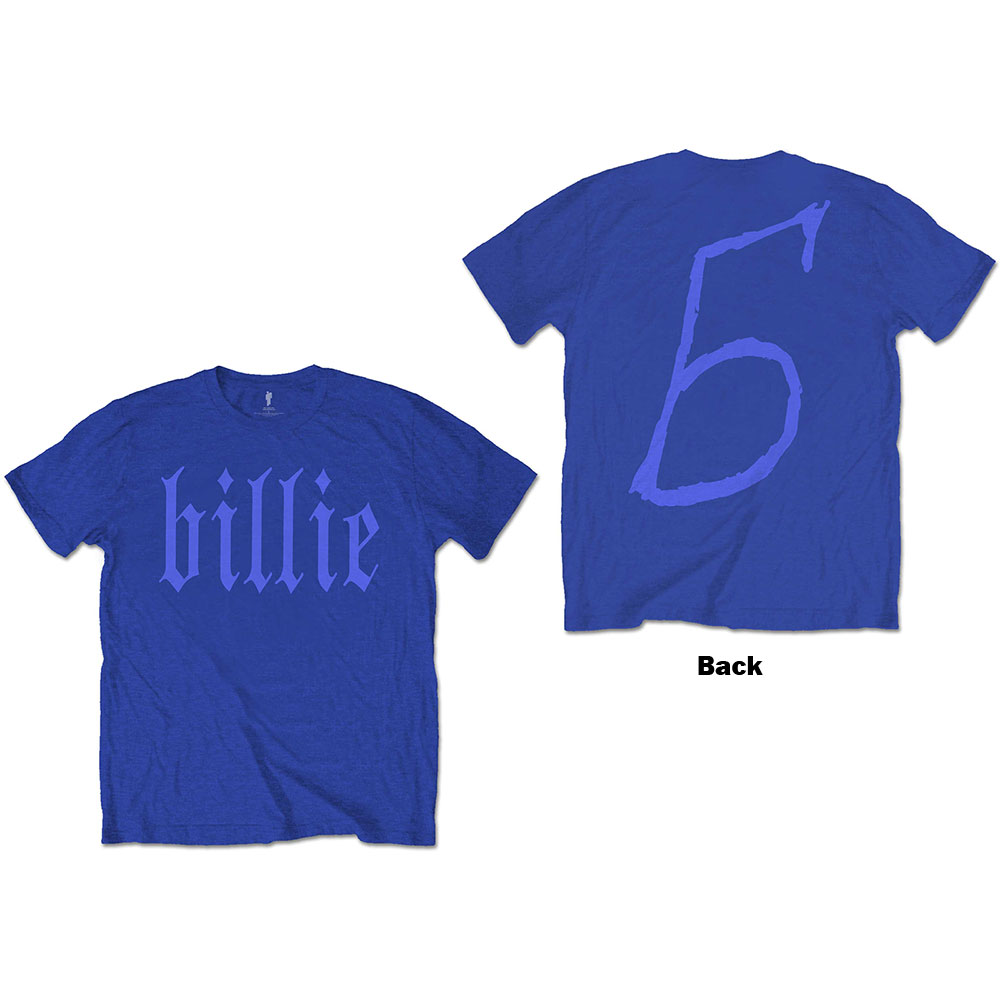 Billie Eilish tričko Billie 5 Modrá XL