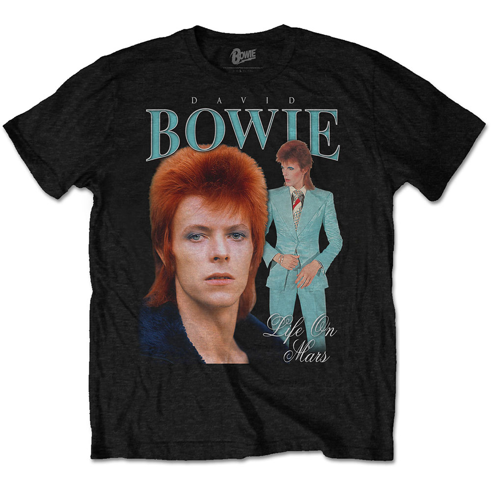 David Bowie tričko Life on Mars Homage Čierna XXL