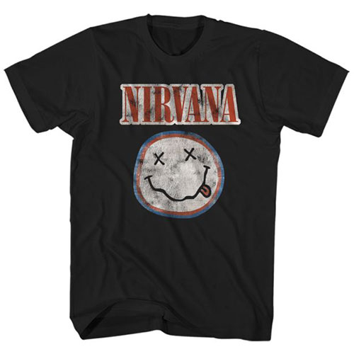 Nirvana tričko Distressed Logo Čierna M