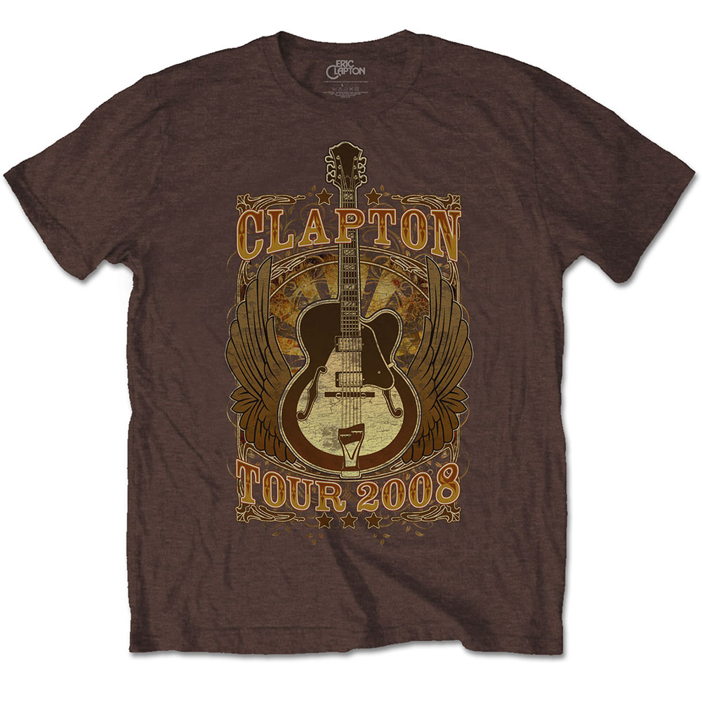 Eric Clapton tričko Tour 2008 Hnedá L