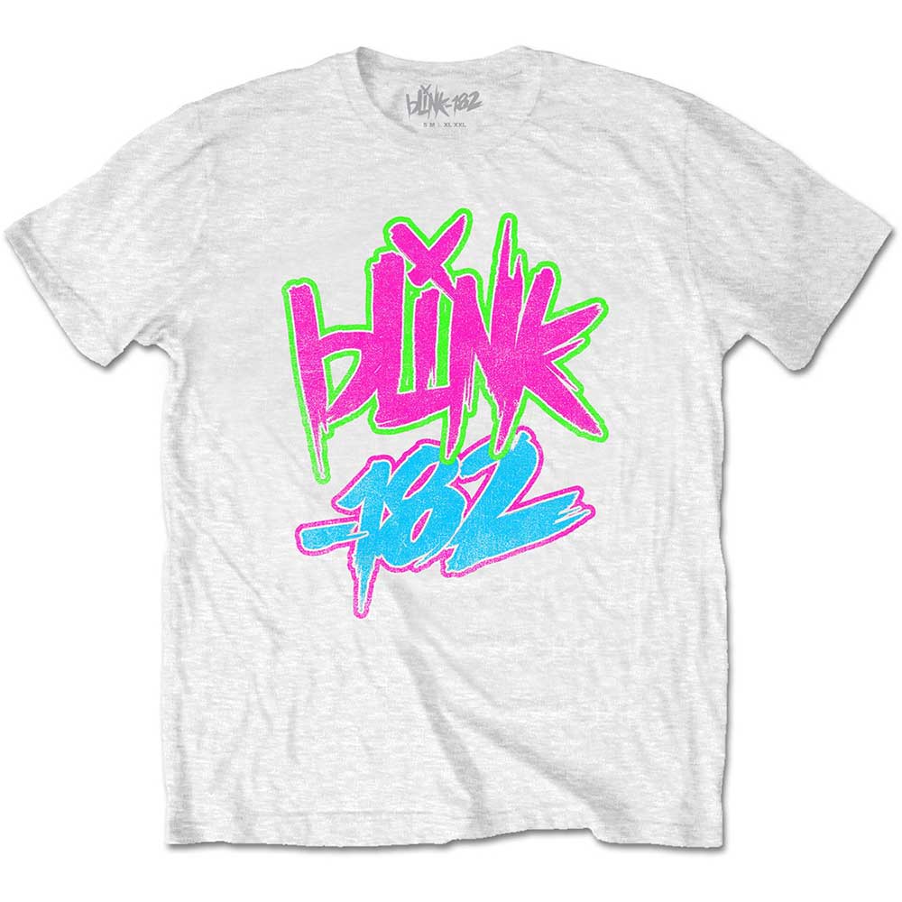 Blink 182 tričko Neon Logo Biela 12-14 rokov