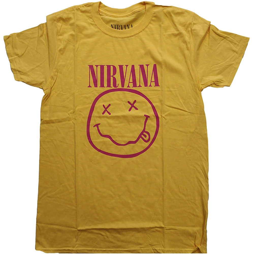 Nirvana tričko Pink Smiley Žltá XL
