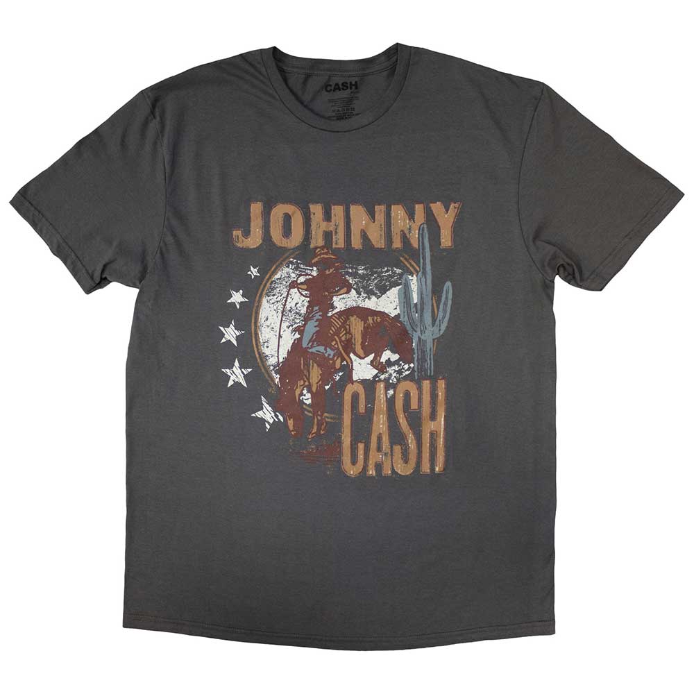 Johnny Cash tričko Cowboy Šedá M