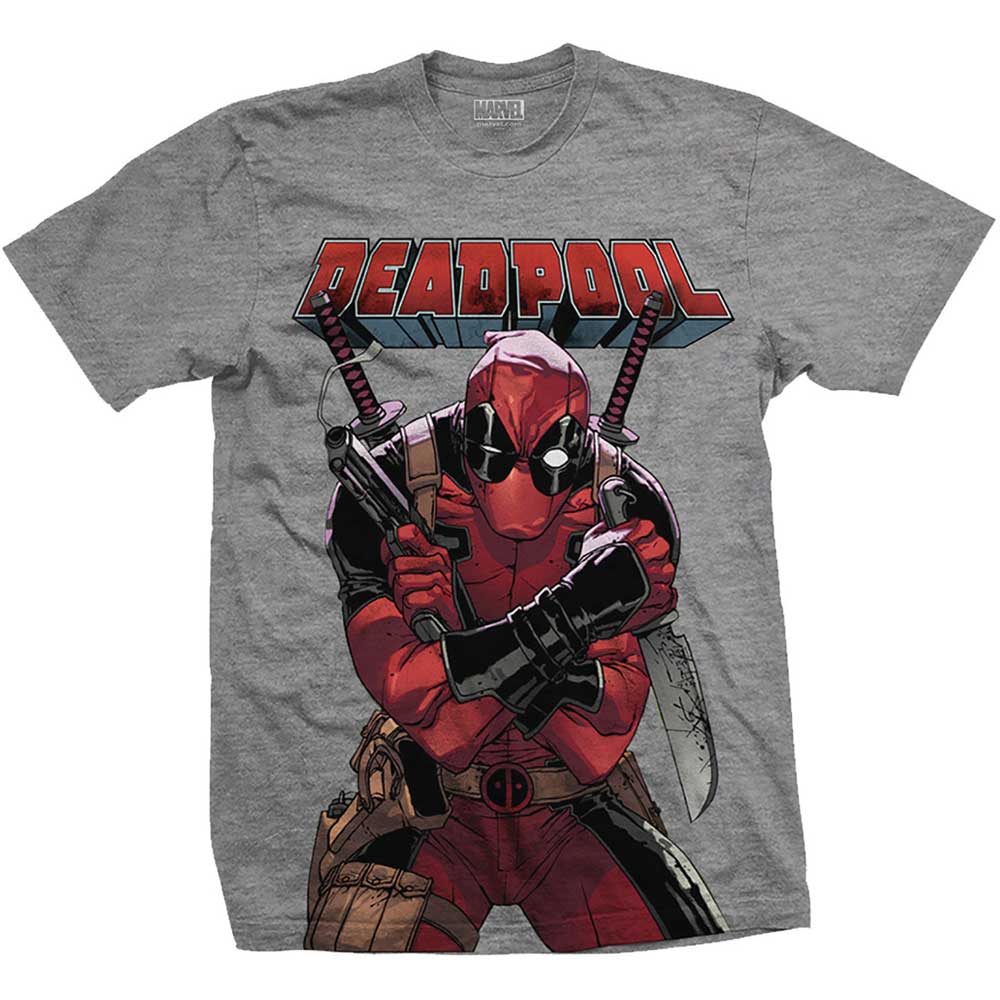 Marvel tričko Deadpool Big Print Šedá XXL