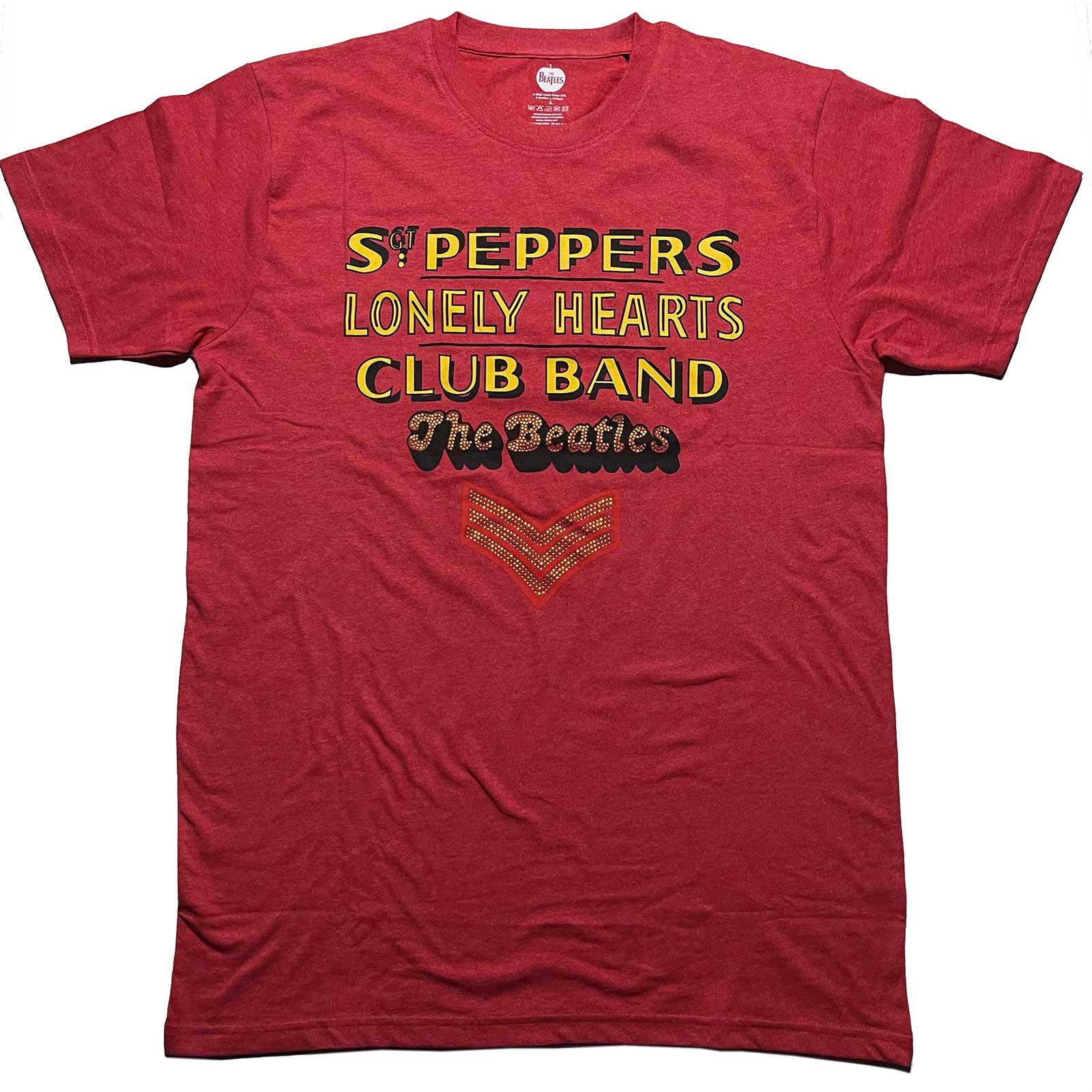 The Beatles tričko Sgt Pepper Stacked Červená M
