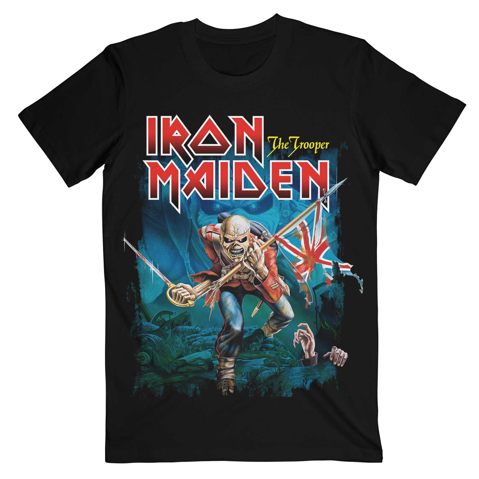 Iron Maiden tričko Trooper Eddie Large Eyes Čierna XL