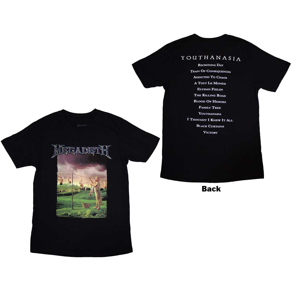 Megadeth tričko Youthanasia Tracklist Čierna L