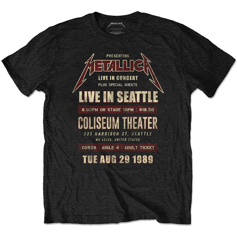 Metallica tričko Seattle \'89 Čierna L
