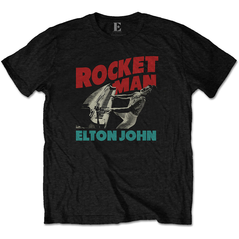 Elton John tričko Rocketman Piano Čierna XL