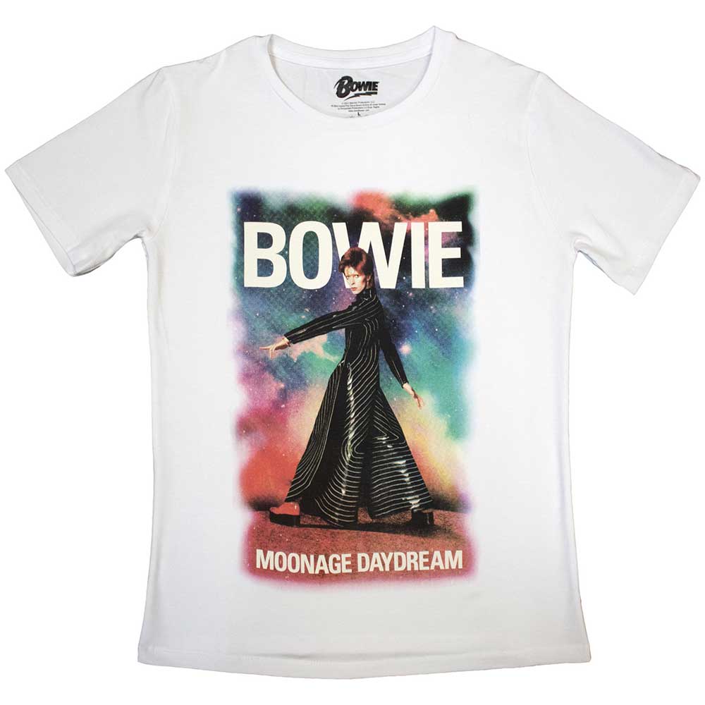 David Bowie tričko Moonage 11 Fade Biela S