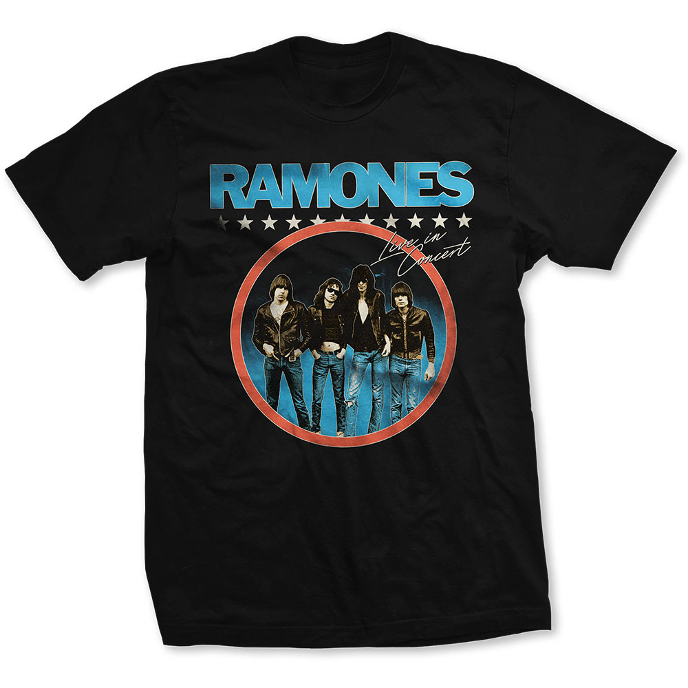 Ramones tričko Circle Photo Čierna L