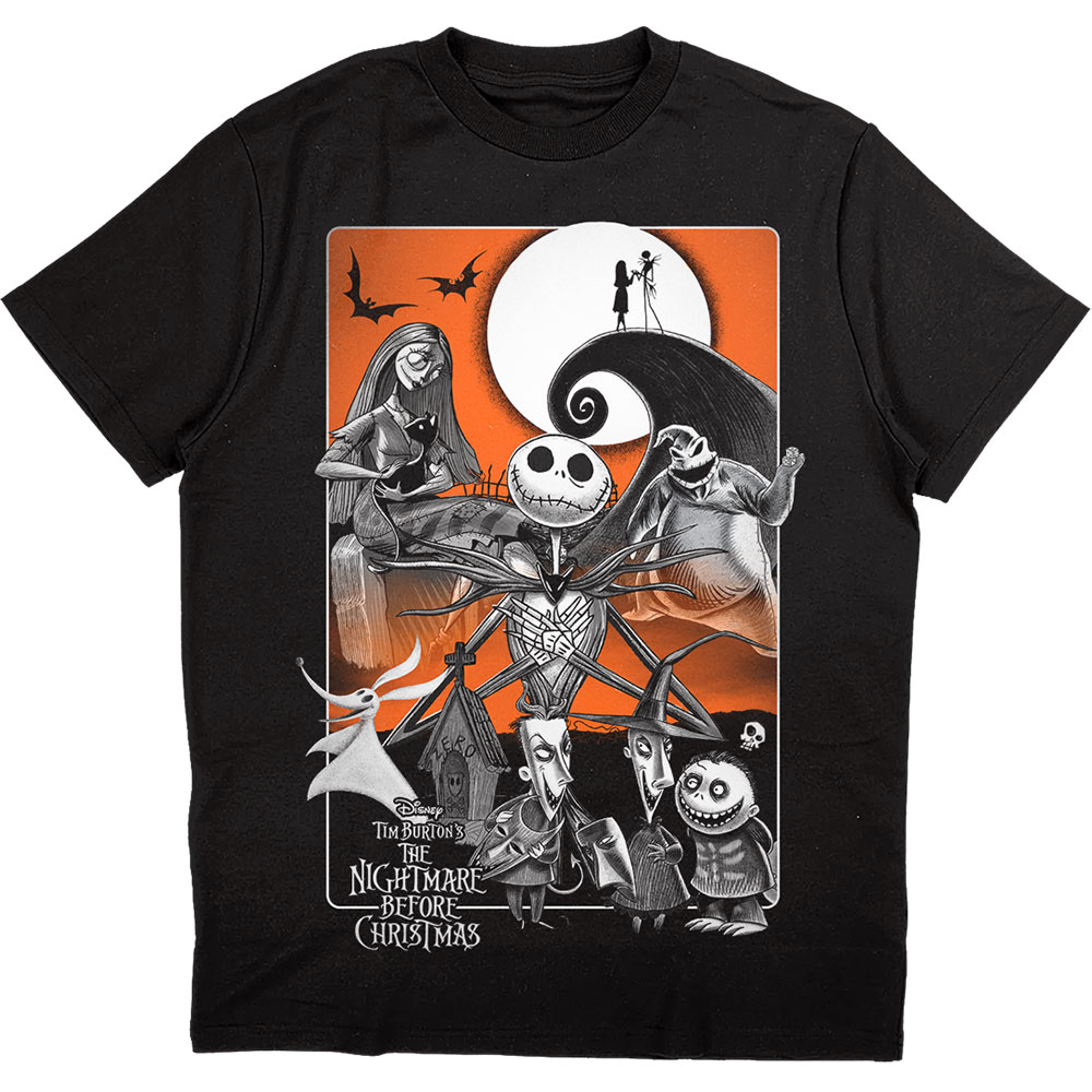 Disney tričko The Nightmare Before Christmas Orange Moon Čierna XL