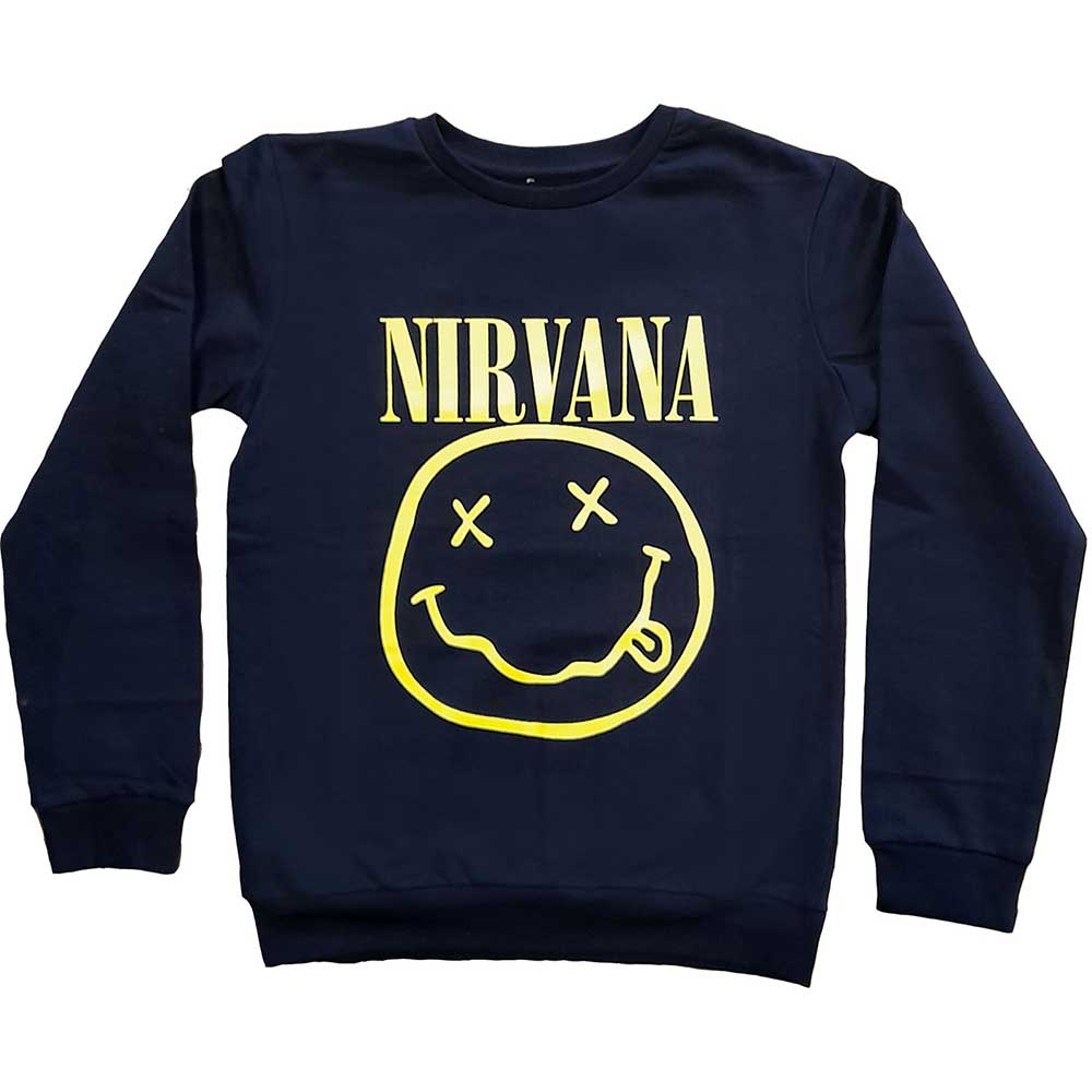 E-shop Nirvana mikina Yellow Smiley Modrá 7-8 rokov