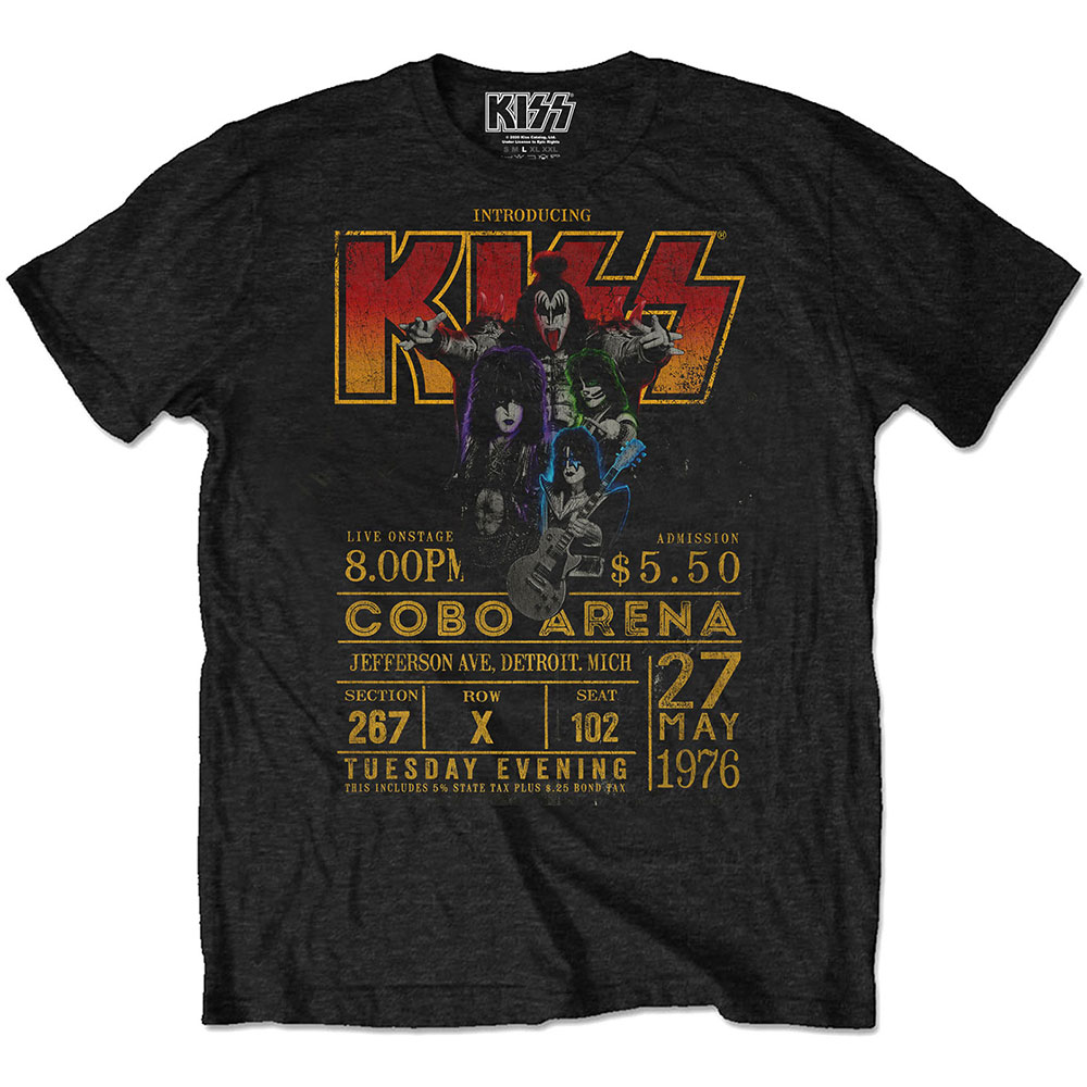 Kiss tričko Cobo Arena \'76 Čierna M