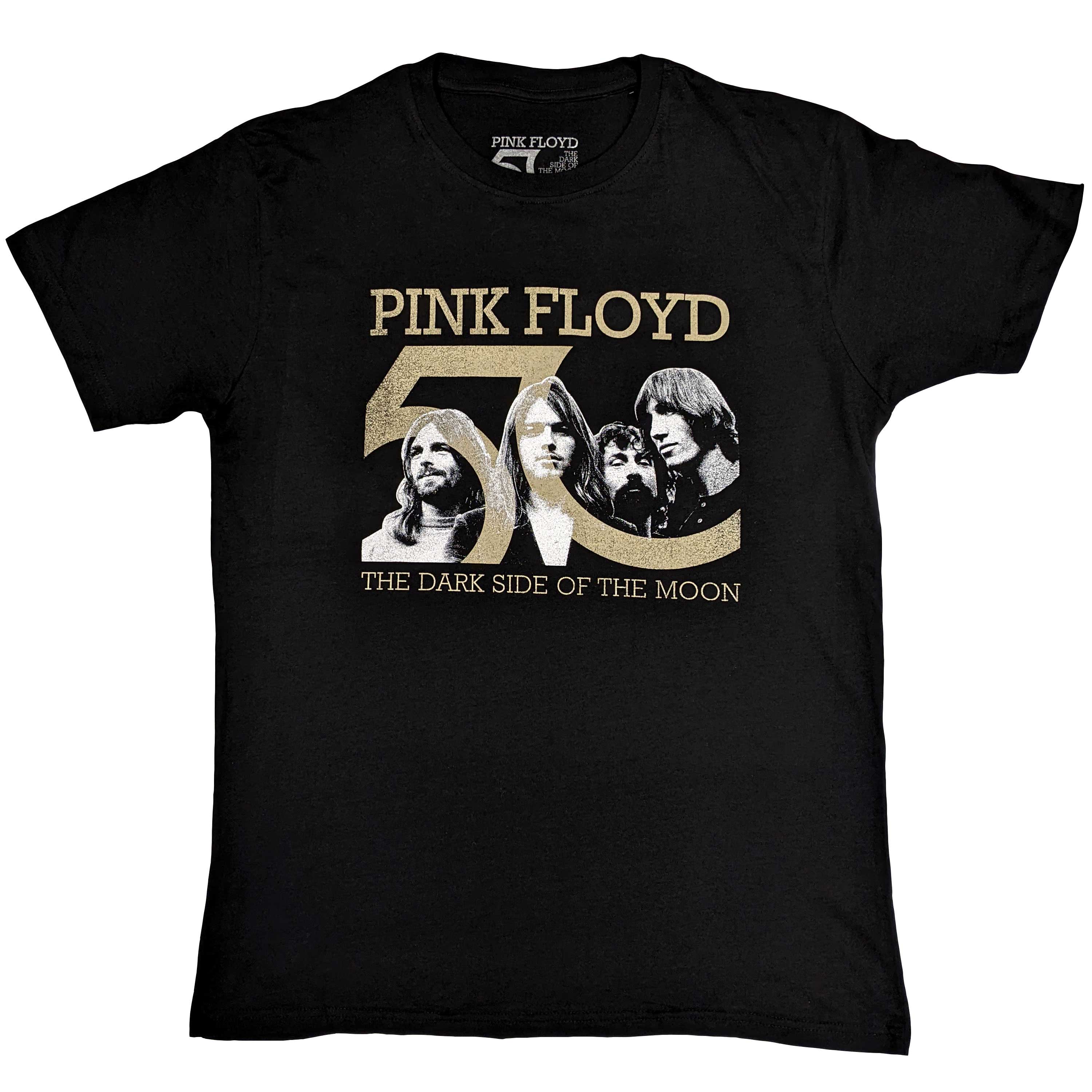 Pink Floyd tričko Band Photo & 50th Logo Čierna M