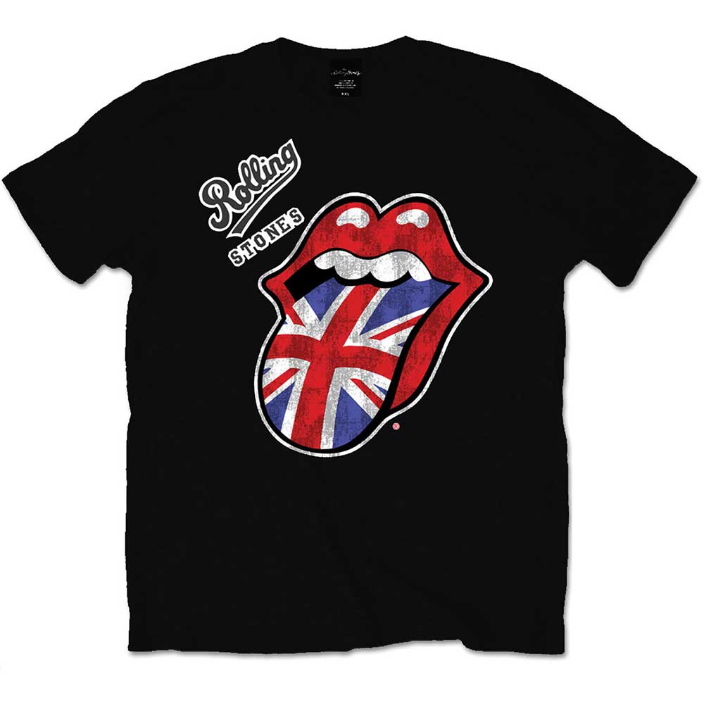 The Rolling Stones tričko Vintage British Tongue Čierna L