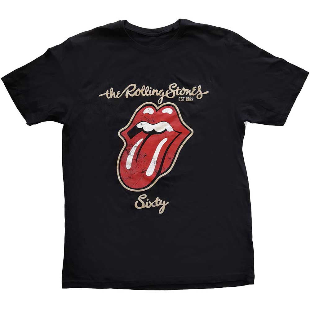 The Rolling Stones tričko Sixty Plastered Tongue Čierna XXL