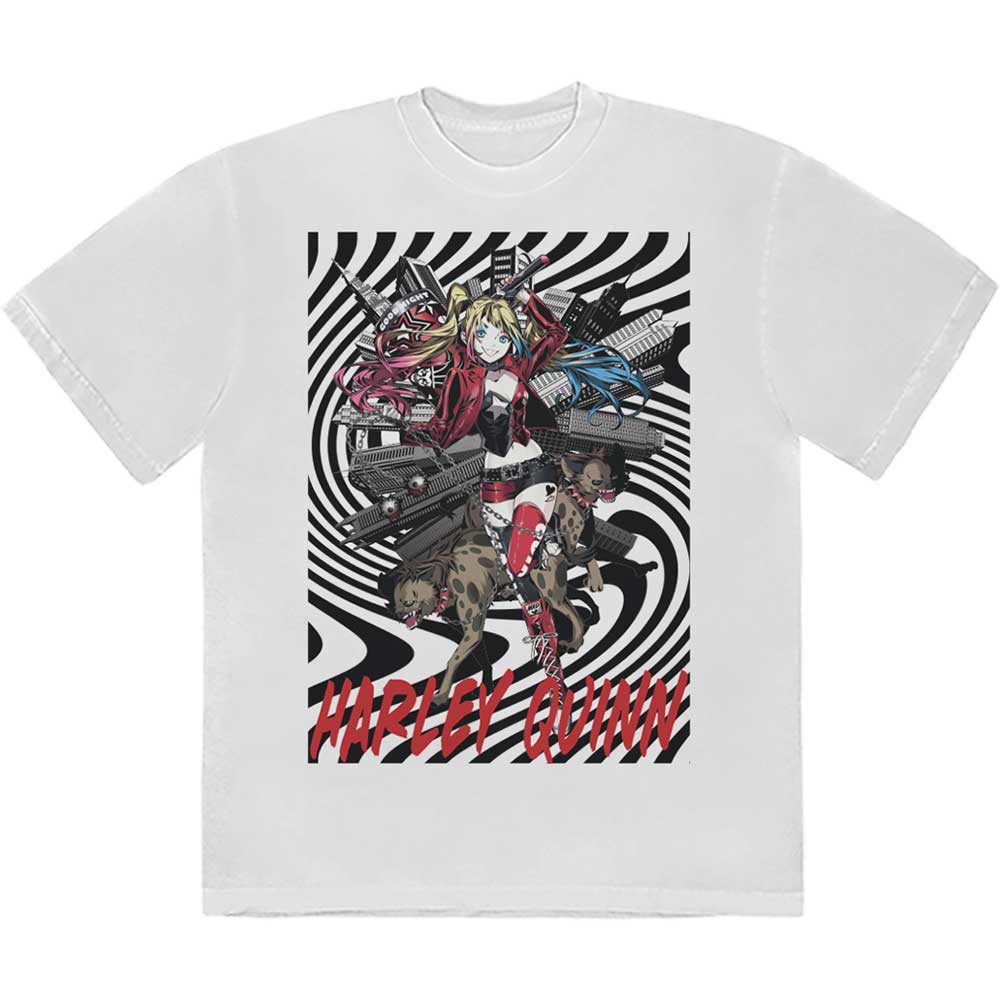 DC Comics tričko Harley Quinn Spiral Biela XL