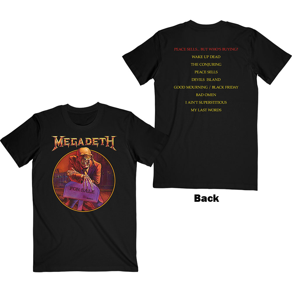 Megadeth tričko Peace Sells… Track list Čierna S