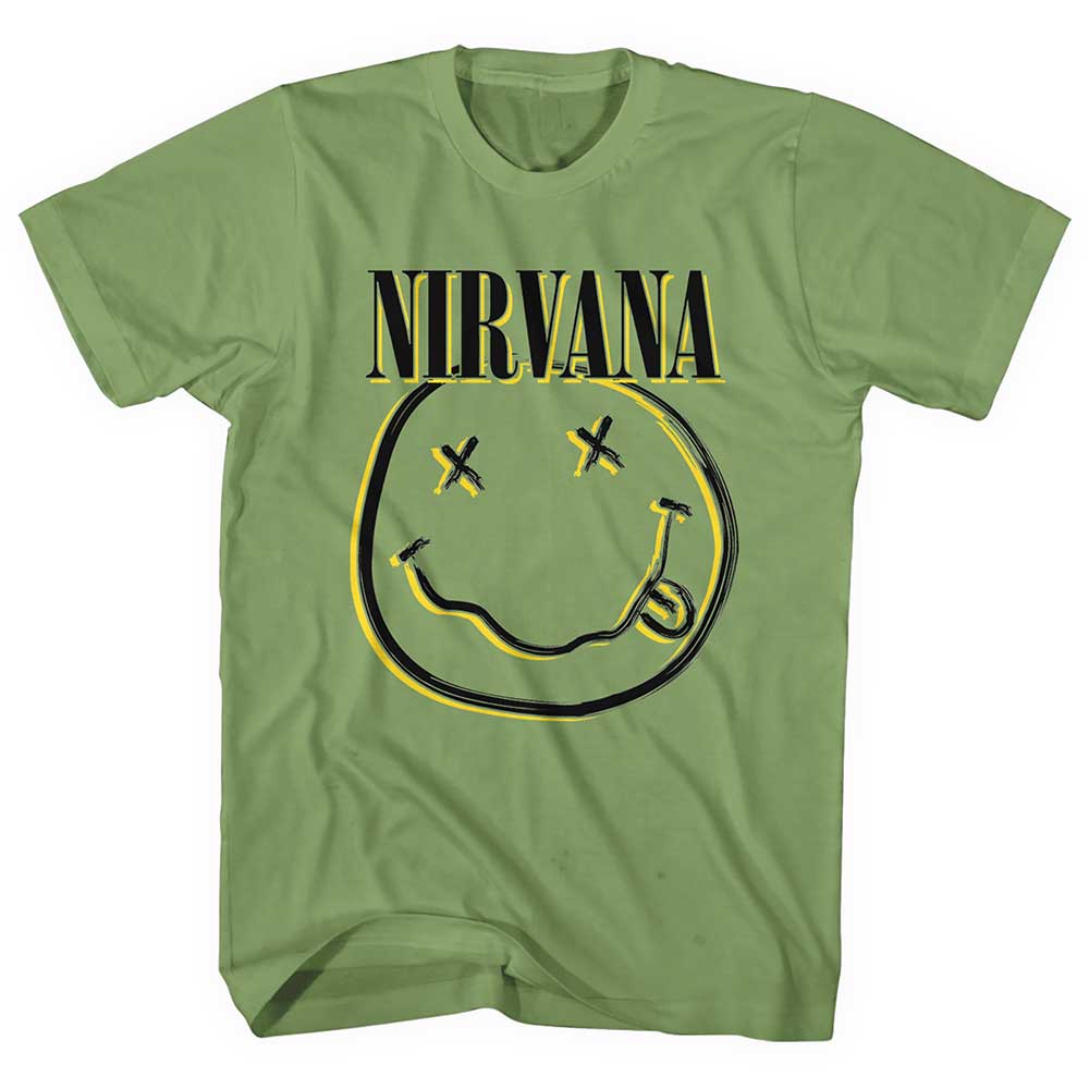 Nirvana tričko Inverse Smiley Zelená XL