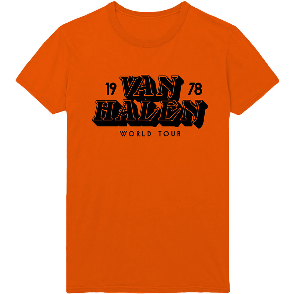 Van Halen tričko World Tour \'78 Oranžová XL