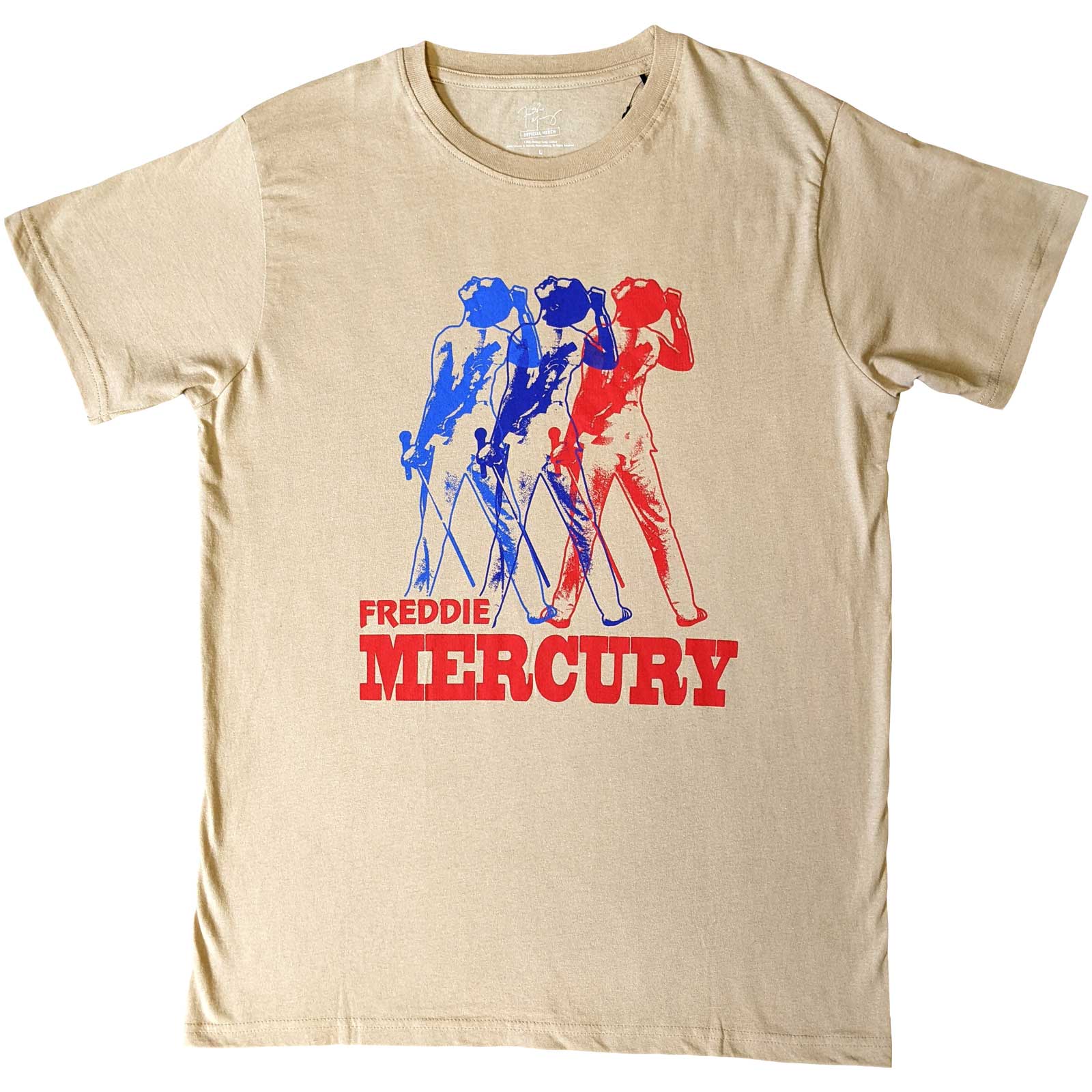 Freddie Mercury tričko Multicolour Photo Natural XL