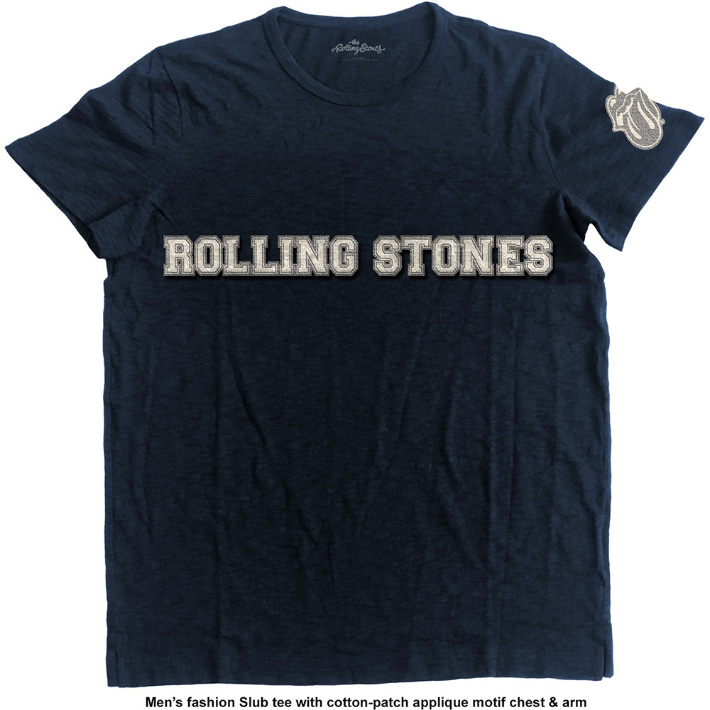 The Rolling Stones tričko Logo & Tongue Modrá L