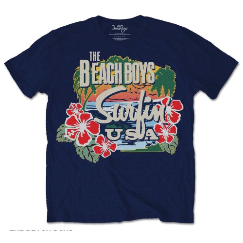 The Beach Boys tričko Surfin USA Tropical Modrá S