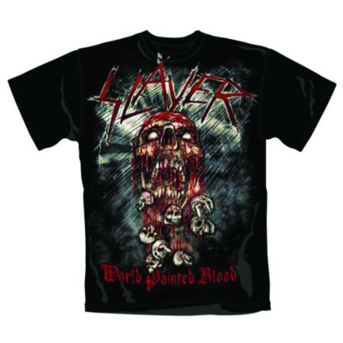 Slayer tričko World Painted Blood Skull Čierna XL