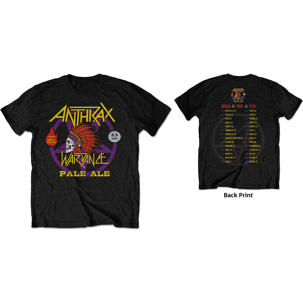 Anthrax tričko War Dance Paul Ale World Tour 2018 Čierna S