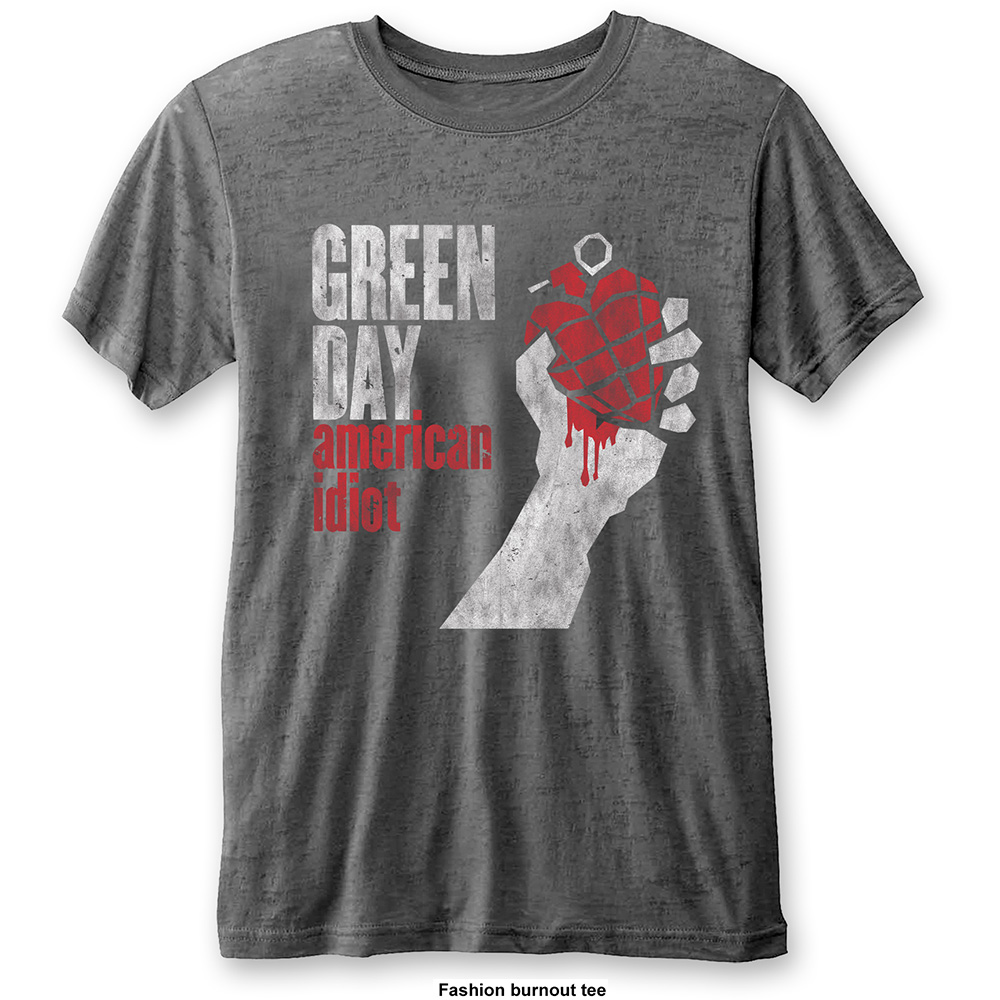 Green Day tričko American Idiot Vintage šedá Šedá XL