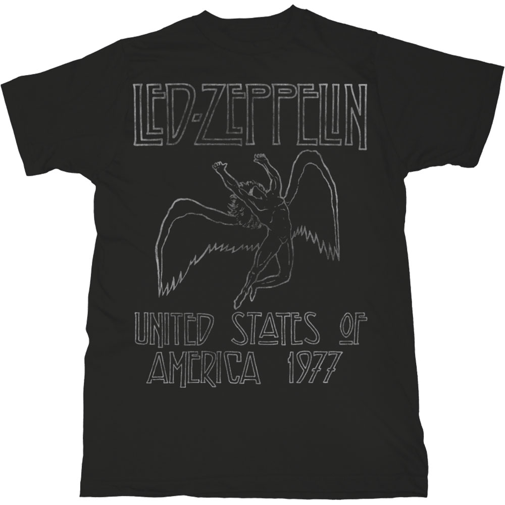 Led Zeppelin tričko USA \'77. Čierna M