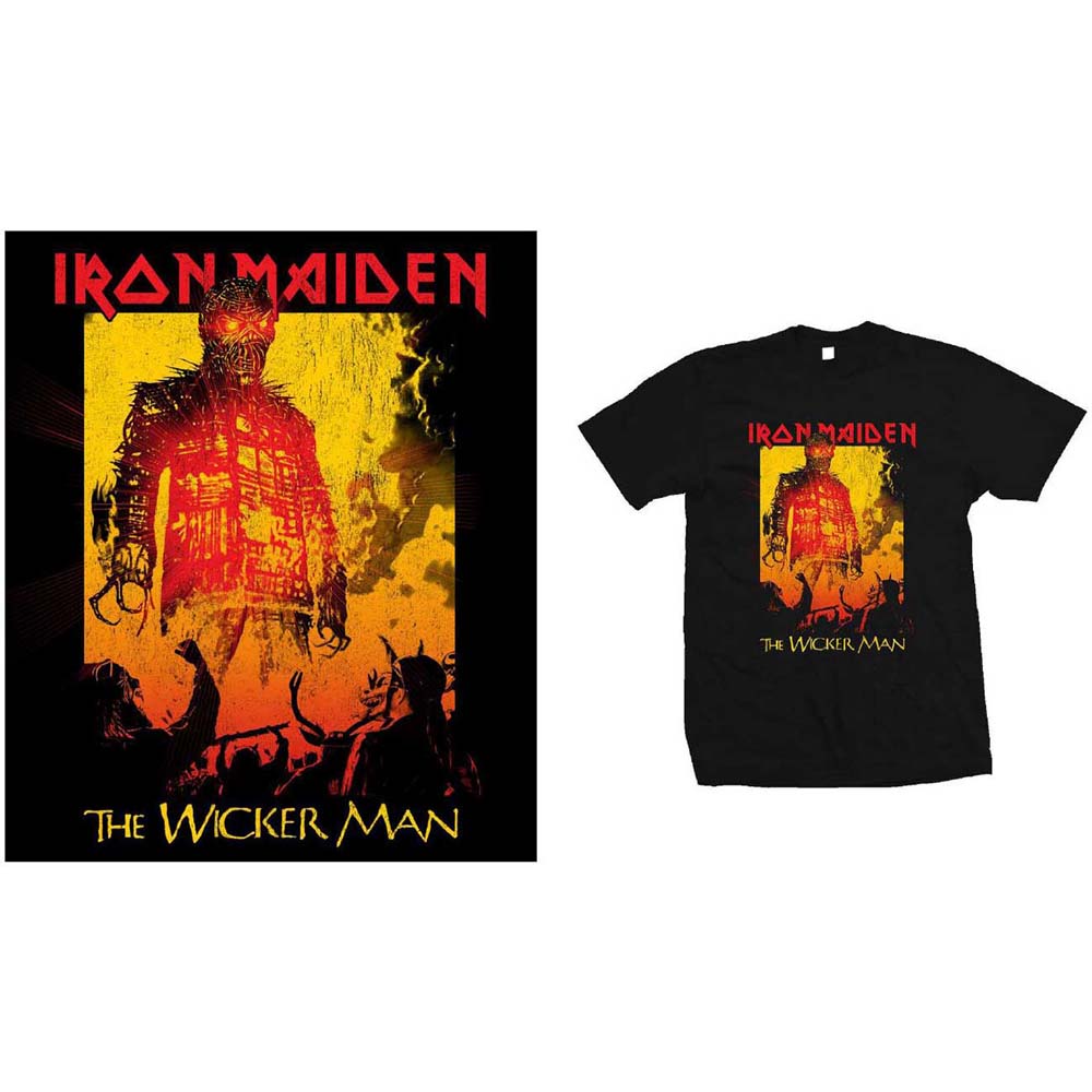 Iron Maiden tričko The Wicker Man Fire Čierna M