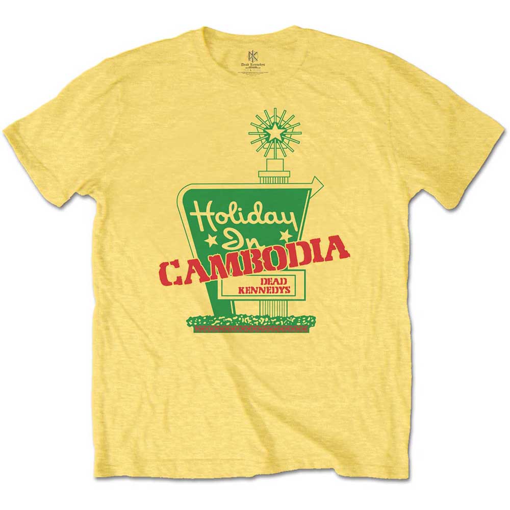 Dead Kennedys tričko Holiday in Cambodia Žltá S