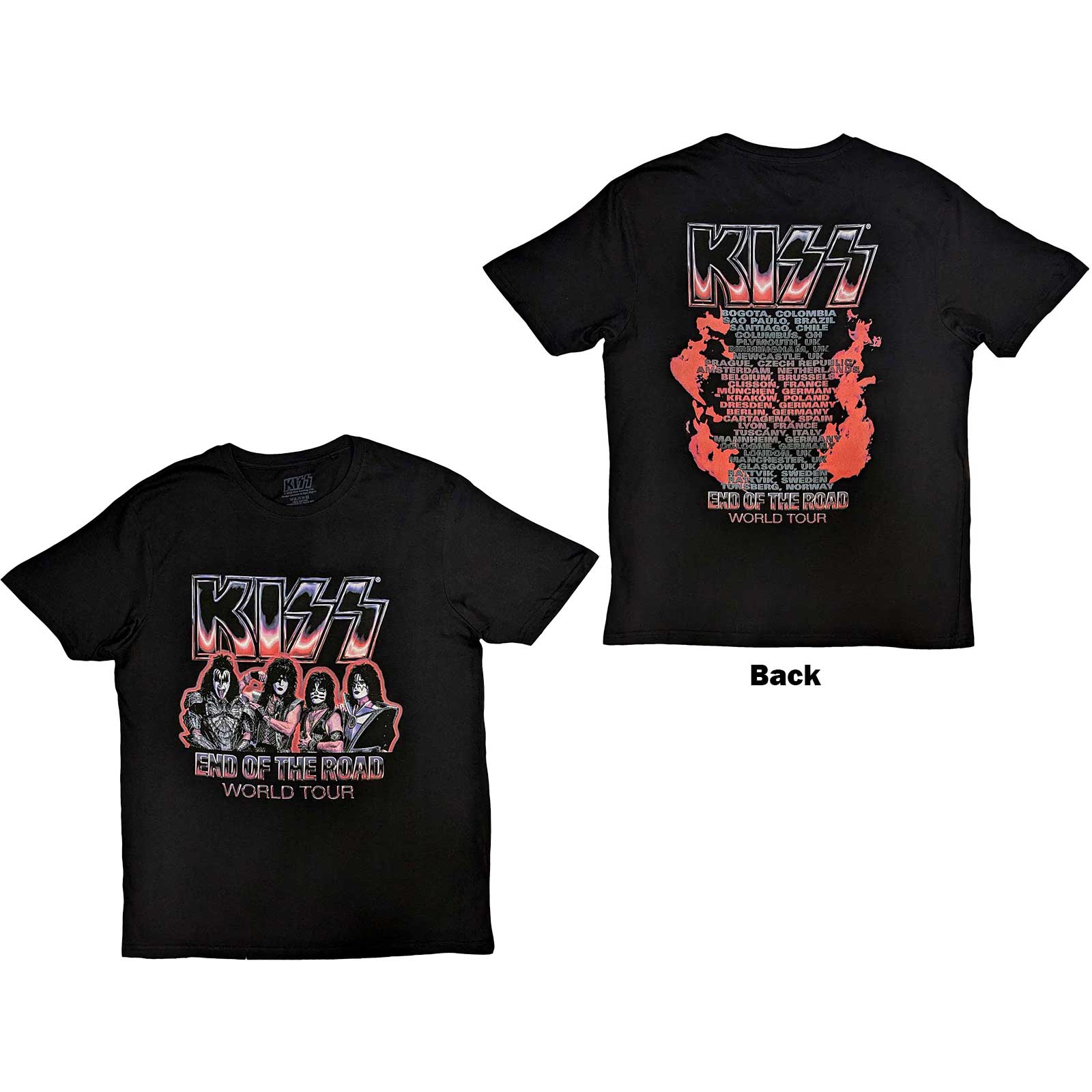 Kiss tričko End Of The Road Tour Red Čierna XL
