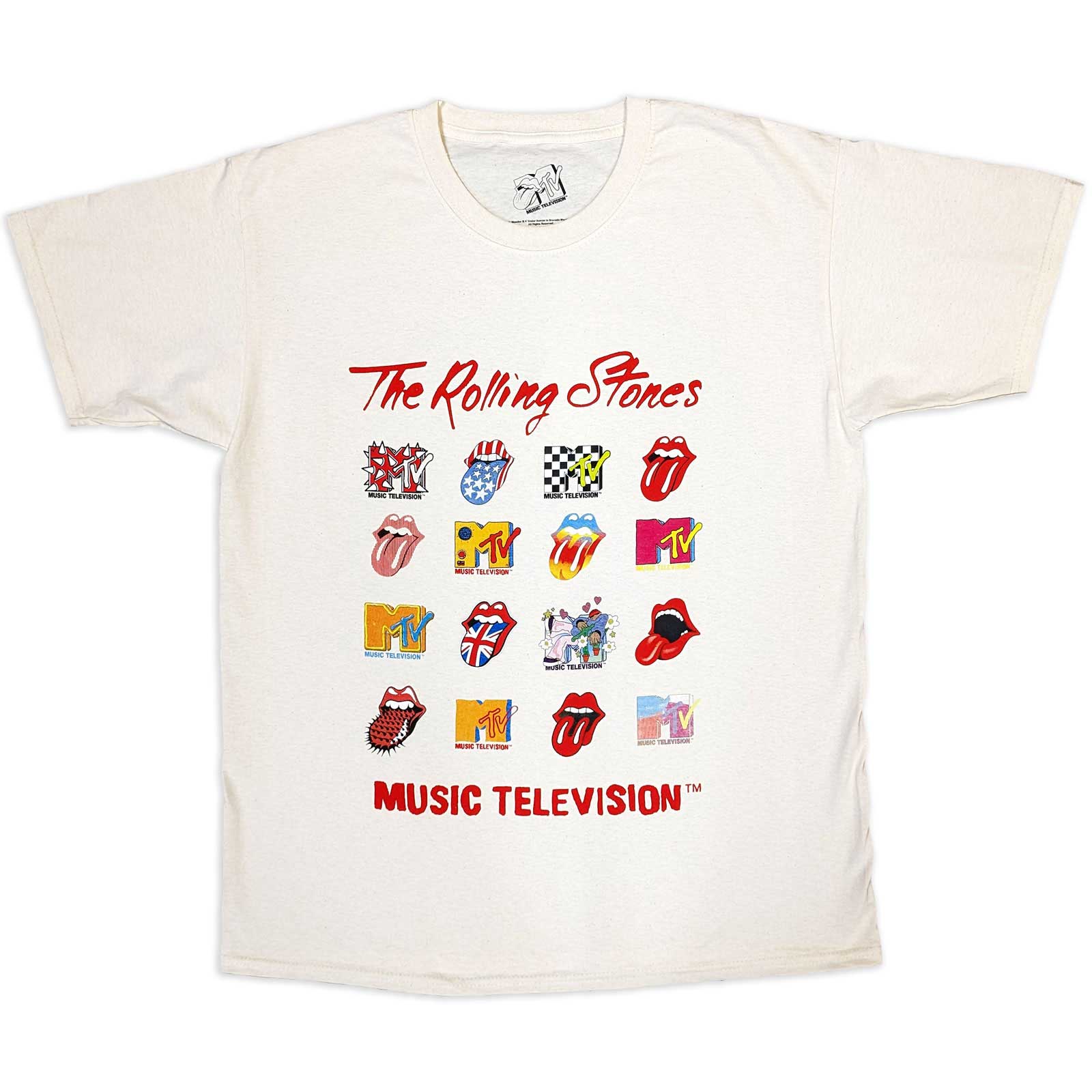 MTV tričko Rolling Stones Logo Mashup Natural XL