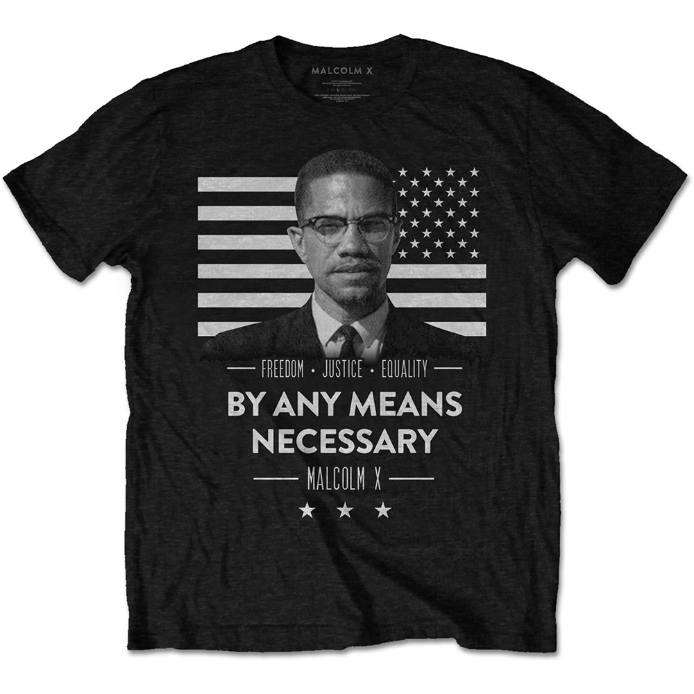 E-shop Malcolm X tričko By Any Means Necessary Čierna S